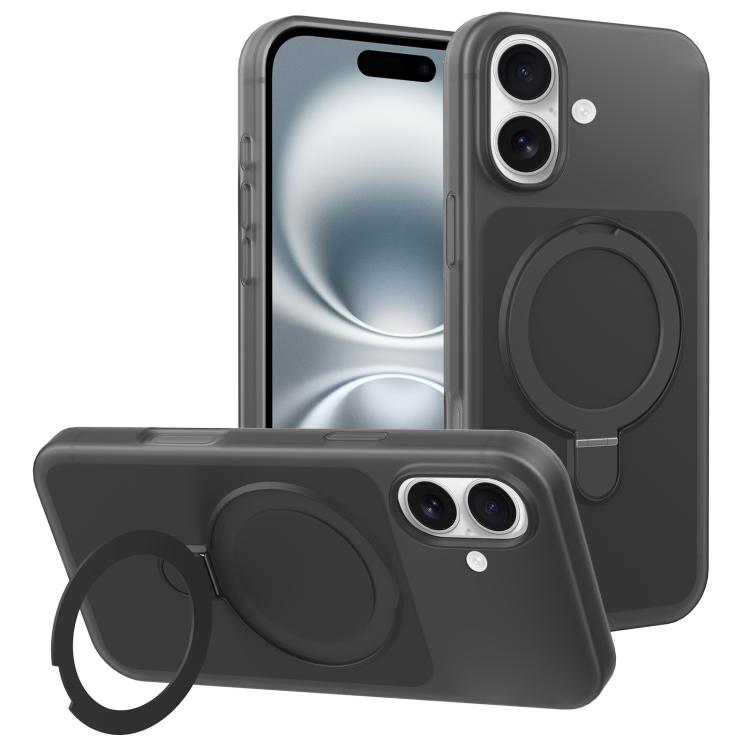 Custodia per telefono con supporto magnetico girevole e sensazione di pelle di gelato, For iPhone 16 Pro Max, For iPhone 16 Pro, For iPhone 16