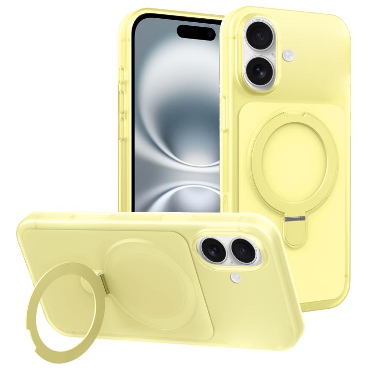 Custodia per telefono con supporto magnetico girevole e sensazione di pelle di gelato, For iPhone 16 Pro Max, For iPhone 16 Pro, For iPhone 16