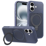 Custodia per telefono con supporto magnetico girevole e sensazione di pelle di gelato, For iPhone 16 Pro Max, For iPhone 16 Pro, For iPhone 16