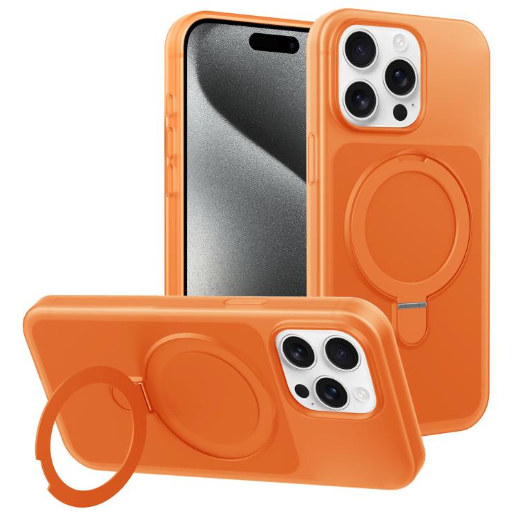 Custodia per telefono con supporto magnetico girevole e sensazione di pelle di gelato, For iPhone 15 Pro Max, For iPhone 15 Pro, For iPhone 15