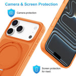 Custodia per telefono con supporto magnetico girevole e sensazione di pelle di gelato, For iPhone 15 Pro Max, For iPhone 15 Pro, For iPhone 15