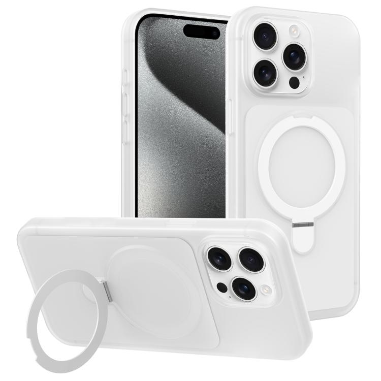 Custodia per telefono con supporto magnetico girevole e sensazione di pelle di gelato, For iPhone 15 Pro Max, For iPhone 15 Pro, For iPhone 15