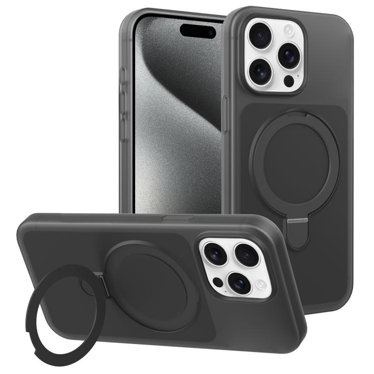 Custodia per telefono con supporto magnetico girevole e sensazione di pelle di gelato, For iPhone 15 Pro Max, For iPhone 15 Pro, For iPhone 15
