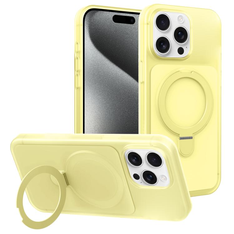 Custodia per telefono con supporto magnetico girevole e sensazione di pelle di gelato, For iPhone 15 Pro Max, For iPhone 15 Pro, For iPhone 15