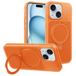 Custodia per telefono con supporto magnetico girevole e sensazione di pelle di gelato, For iPhone 15 Pro Max, For iPhone 15 Pro, For iPhone 15