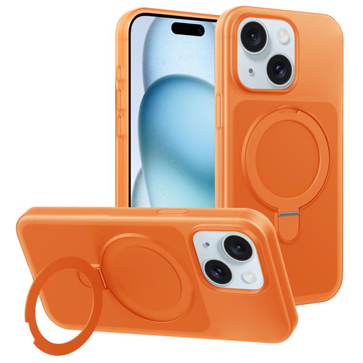 Custodia per telefono con supporto magnetico girevole e sensazione di pelle di gelato, For iPhone 15 Pro Max, For iPhone 15 Pro, For iPhone 15