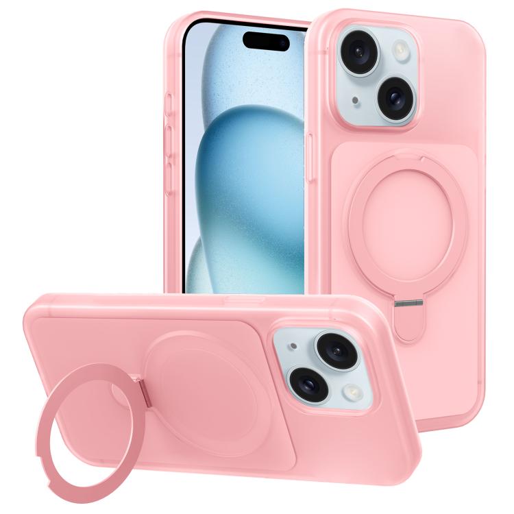Custodia per telefono con supporto magnetico girevole e sensazione di pelle di gelato, For iPhone 15 Pro Max, For iPhone 15 Pro, For iPhone 15