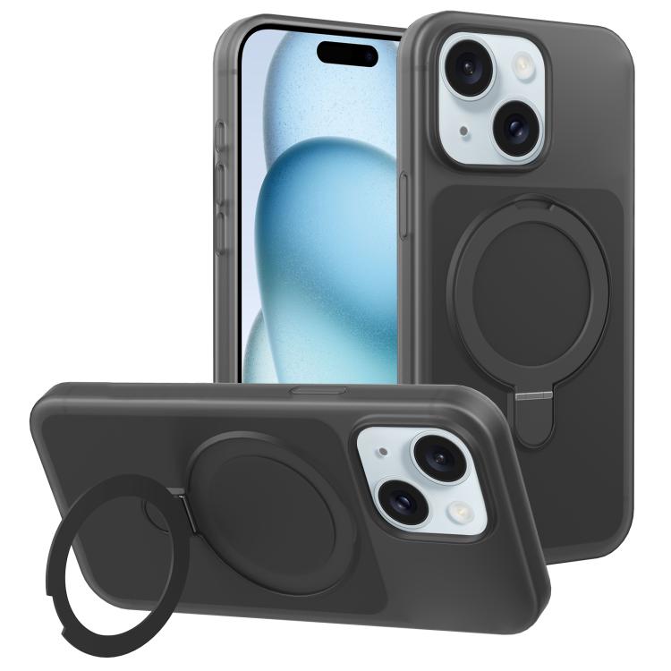 Custodia per telefono con supporto magnetico girevole e sensazione di pelle di gelato, For iPhone 15 Pro Max, For iPhone 15 Pro, For iPhone 15