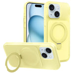 Custodia per telefono con supporto magnetico girevole e sensazione di pelle di gelato, For iPhone 15 Pro Max, For iPhone 15 Pro, For iPhone 15