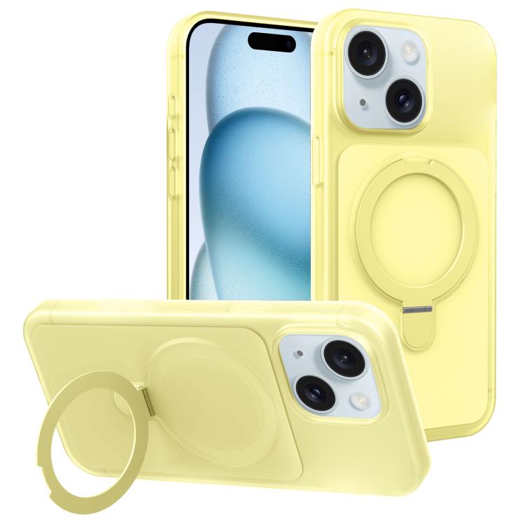 Custodia per telefono con supporto magnetico girevole e sensazione di pelle di gelato, For iPhone 15 Pro Max, For iPhone 15 Pro, For iPhone 15