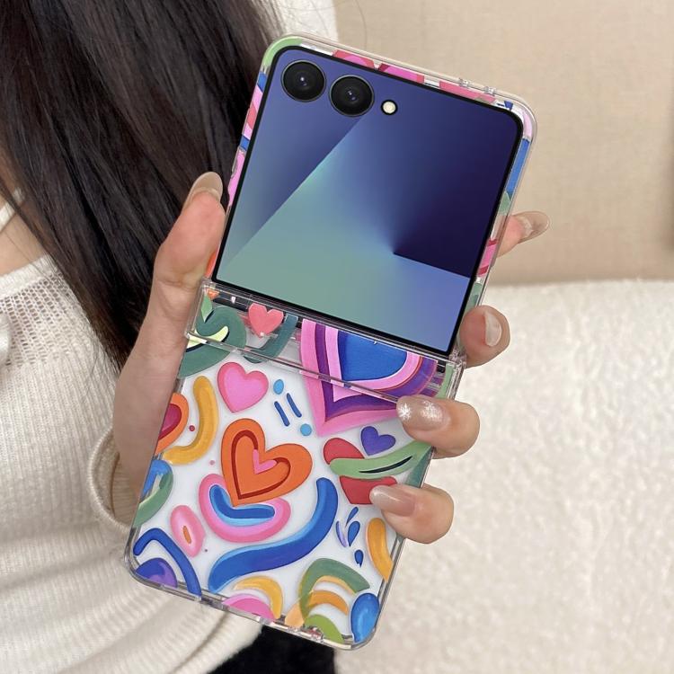 Cover per telefono con motivo battito cardiaco arcobaleno, For Samsung Galaxy Z Flip7 5G, For Samsung Galaxy Z Flip6/5