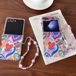 Cover per telefono con motivo battito cardiaco arcobaleno, For Samsung Galaxy Z Flip7 5G, For Samsung Galaxy Z Flip6/5