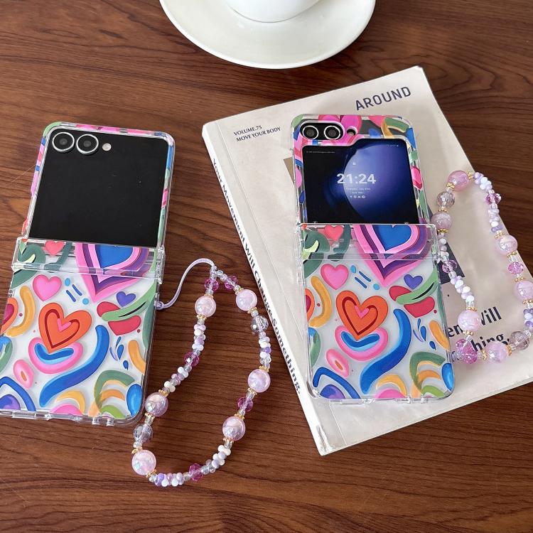 Cover per telefono con motivo battito cardiaco arcobaleno, For Samsung Galaxy Z Flip7 5G, For Samsung Galaxy Z Flip6/5