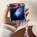Cover per telefono con motivo battito cardiaco arcobaleno, For Samsung Galaxy Z Flip7 5G, For Samsung Galaxy Z Flip6/5