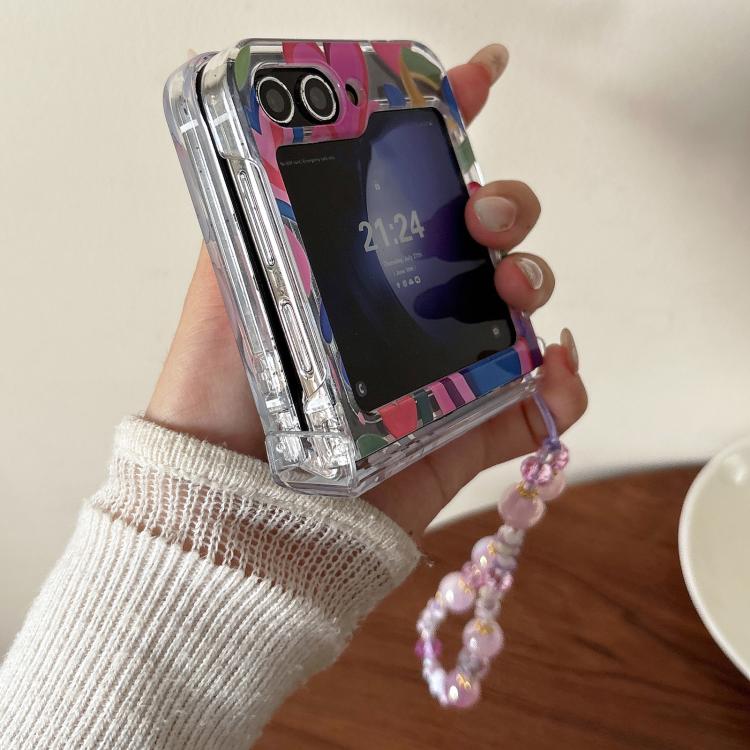 Cover per telefono con motivo battito cardiaco arcobaleno, For Samsung Galaxy Z Flip7 5G, For Samsung Galaxy Z Flip6/5
