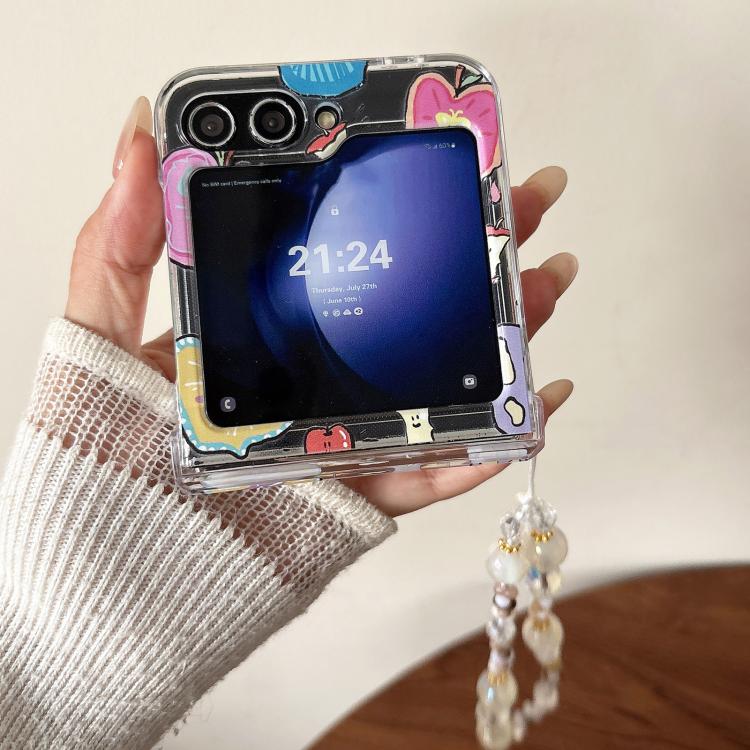 Custodia per telefono antiurto con motivo a mela dipinta e cinturino, For Samsung Galaxy Z Flip7 5G, For Samsung Galaxy Z Flip6/5