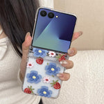 Custodia per telefono antiurto con motivo a fiori blu e bacche., For Samsung Galaxy Z Flip7 5G, For Samsung Galaxy Z Flip6/5