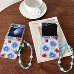 Custodia per telefono antiurto con motivo a fiori blu e bacche., For Samsung Galaxy Z Flip7 5G, For Samsung Galaxy Z Flip6/5