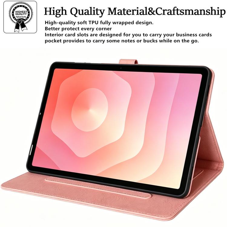 Custodia per tablet in ecopelle con motivo a gazza in rilievo, For Samsung Galaxy Tab A11+ / A9+, For Samsung Galaxy Tab A11 / A9, For Samsung Galaxy Tab A8 2021 X200, For Samsung Galaxy Tab A7 Lite T220