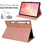 Custodia per tablet smart in ecopelle con motivo gazza in rilievo, For Samsung Galaxy Tab S10 FE / S9 FE, For Samsung Galaxy Tab S11, For Samsung Galaxy Tab S10 / S9 / S8