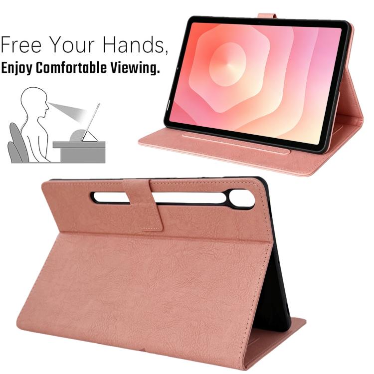 Custodia per tablet smart in ecopelle con motivo gazza in rilievo, For Samsung Galaxy Tab S10 FE / S9 FE, For Samsung Galaxy Tab S11, For Samsung Galaxy Tab S10 / S9 / S8