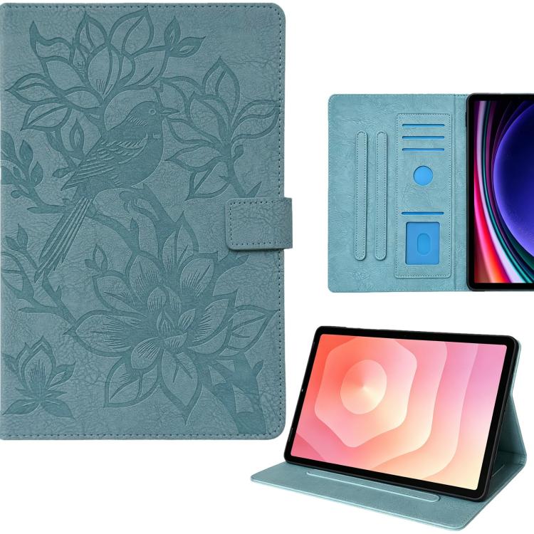 Custodia per tablet smart in ecopelle con motivo gazza in rilievo, For Samsung Galaxy Tab S10 FE / S9 FE, For Samsung Galaxy Tab S11, For Samsung Galaxy Tab S10 / S9 / S8