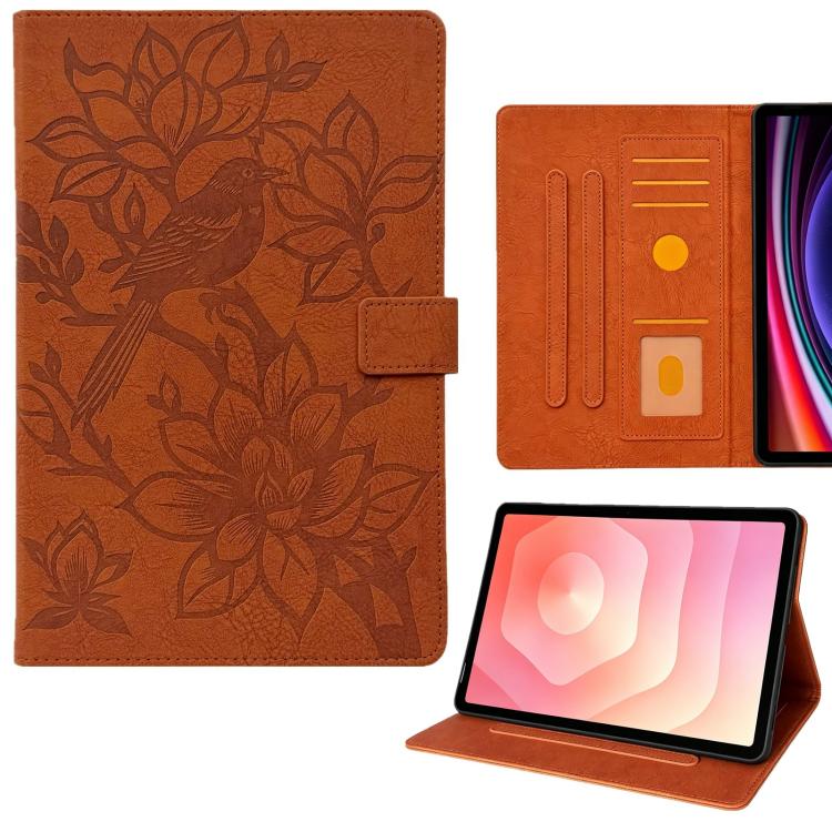 Custodia per tablet smart in ecopelle con motivo gazza in rilievo, For Samsung Galaxy Tab S10 FE / S9 FE, For Samsung Galaxy Tab S11, For Samsung Galaxy Tab S10 / S9 / S8