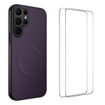 Custodia per telefono WANLONFENG serie TQ1 con texture in fibra di carbonio magnetica e 2 pellicole protettive per lo schermo., For Samsung Galaxy S25+ 5G, For Samsung Galaxy S25 Ultra 5G, For Samsung Galaxy S24 Ultra 5G, For Samsung Galaxy S24+ 5G    ...