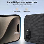 Custodia per telefono ibrida in PC e TPU con texture in fibra di carbonio magnetica serie WANLONFENG TQ, For iPhone 17e / 16e, For iPhone 17 Pro Max, For iPhone 17 Pro, For iPhone 17, For iPhone Air, For iPhone 16 Pro Max