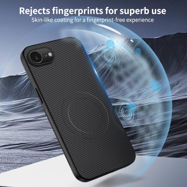Custodia per telefono ibrida in PC e TPU con texture in fibra di carbonio magnetica serie WANLONFENG TQ, For iPhone 17e / 16e, For iPhone 17 Pro Max, For iPhone 17 Pro, For iPhone 17, For iPhone Air, For iPhone 16 Pro Max