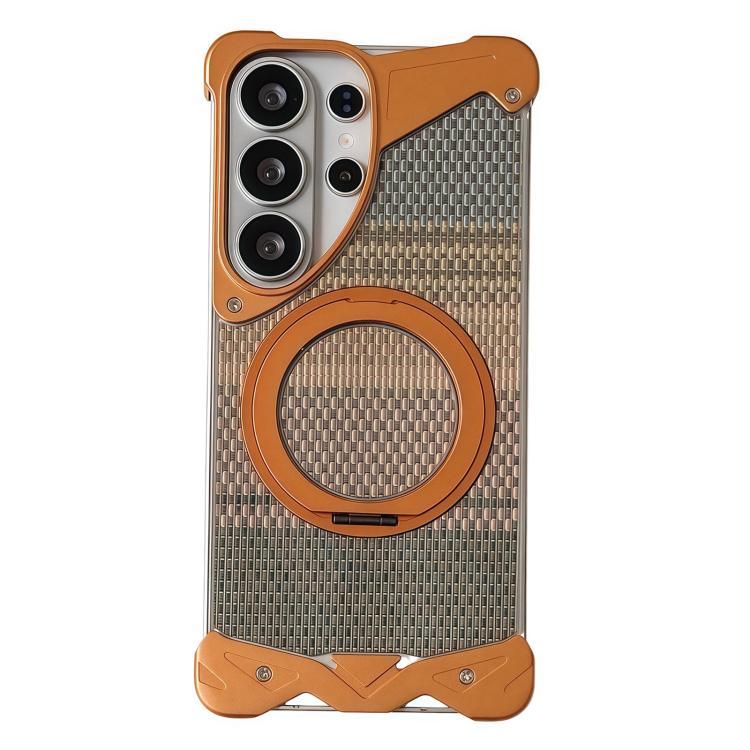Custodia per telefono Eagle Metal senza cornice in tessuto intrecciato con supporto magnetico., For Samsung Galaxy S26 Ultra 5G, For Samsung Galaxy S25 Ultra 5G, For Samsung Galaxy S24 Ultra 5G, For Samsung Galaxy S23 Ultra 5G