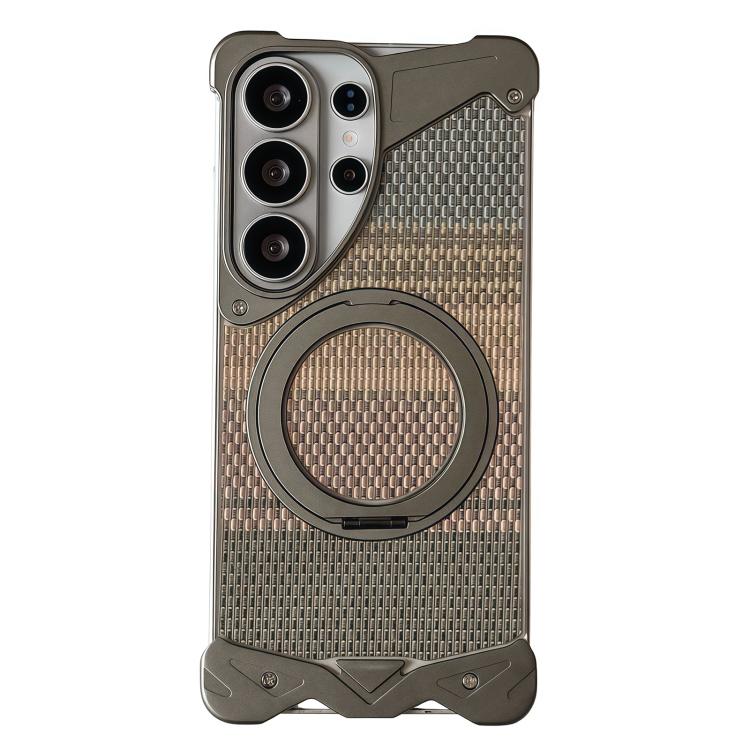 Custodia per telefono Eagle Metal senza cornice in tessuto intrecciato con supporto magnetico., For Samsung Galaxy S26 Ultra 5G, For Samsung Galaxy S25 Ultra 5G, For Samsung Galaxy S24 Ultra 5G, For Samsung Galaxy S23 Ultra 5G