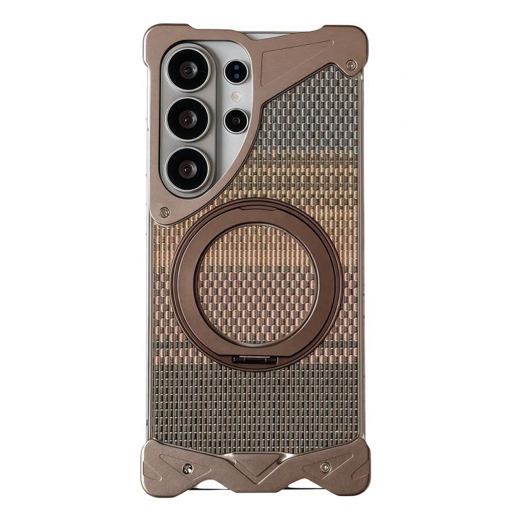 Custodia per telefono Eagle Metal senza cornice in tessuto intrecciato con supporto magnetico., For Samsung Galaxy S26 Ultra 5G, For Samsung Galaxy S25 Ultra 5G, For Samsung Galaxy S24 Ultra 5G, For Samsung Galaxy S23 Ultra 5G