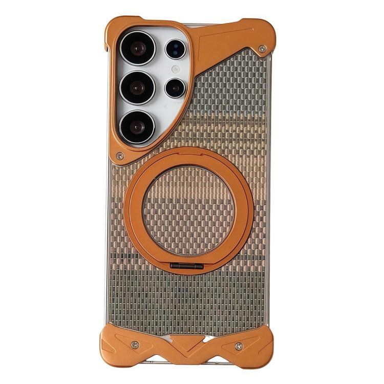 Custodia per telefono Eagle Metal senza cornice in tessuto intrecciato con supporto magnetico., For Samsung Galaxy S26 Ultra 5G, For Samsung Galaxy S25 Ultra 5G, For Samsung Galaxy S24 Ultra 5G, For Samsung Galaxy S23 Ultra 5G