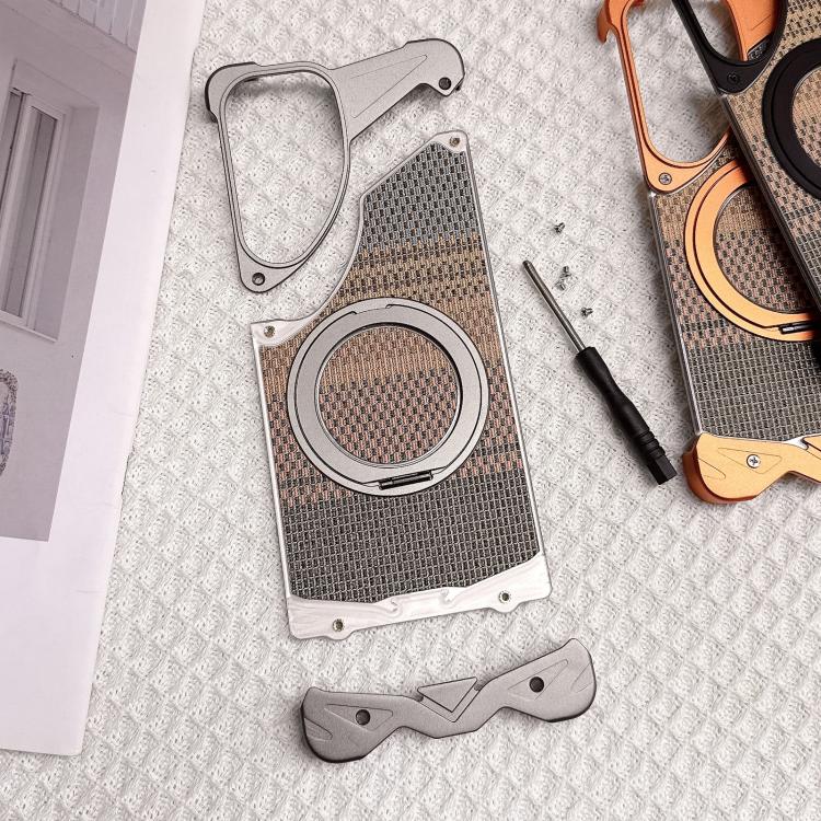 Custodia per telefono Eagle Metal senza cornice in tessuto intrecciato con supporto magnetico., For Samsung Galaxy S26 Ultra 5G, For Samsung Galaxy S25 Ultra 5G, For Samsung Galaxy S24 Ultra 5G, For Samsung Galaxy S23 Ultra 5G