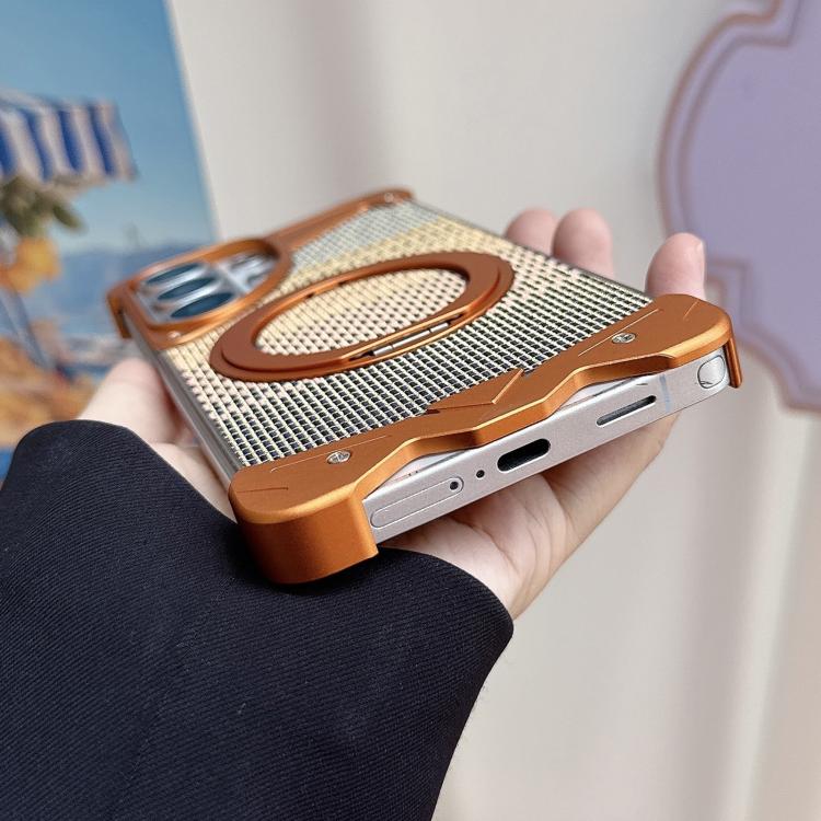 Custodia per telefono Eagle Metal senza cornice in tessuto intrecciato con supporto magnetico., For Samsung Galaxy S26 Ultra 5G, For Samsung Galaxy S25 Ultra 5G, For Samsung Galaxy S24 Ultra 5G, For Samsung Galaxy S23 Ultra 5G
