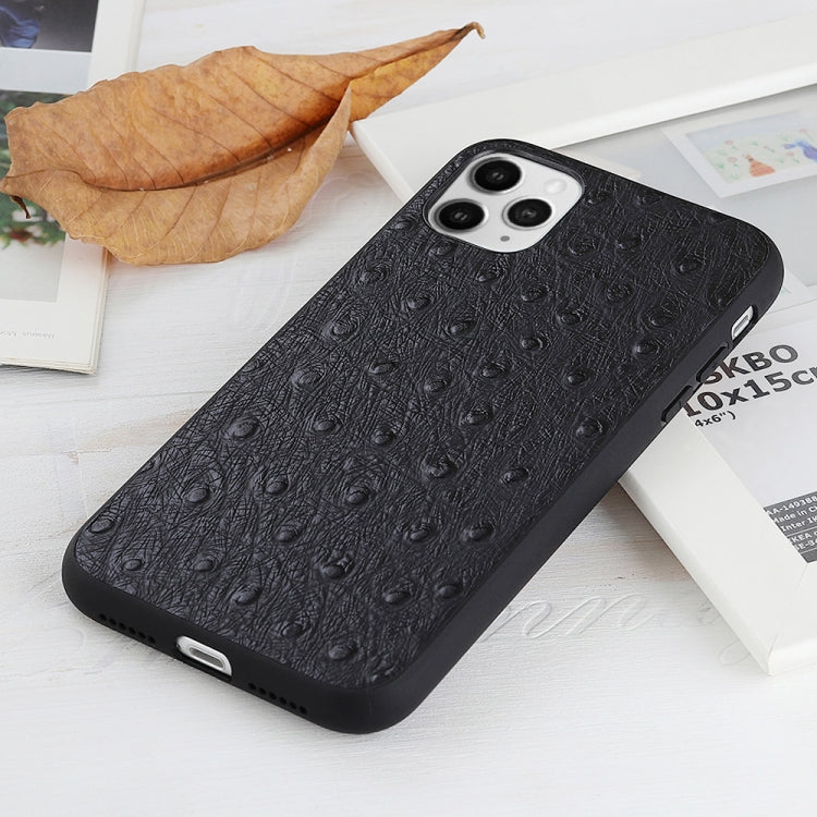 Custodia in vera pelle con trama di struzzo per smartphone compat