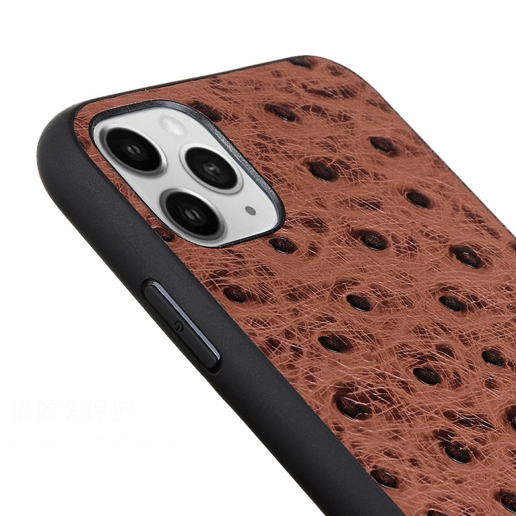 Custodia in vera pelle con trama di struzzo per smartphone compat