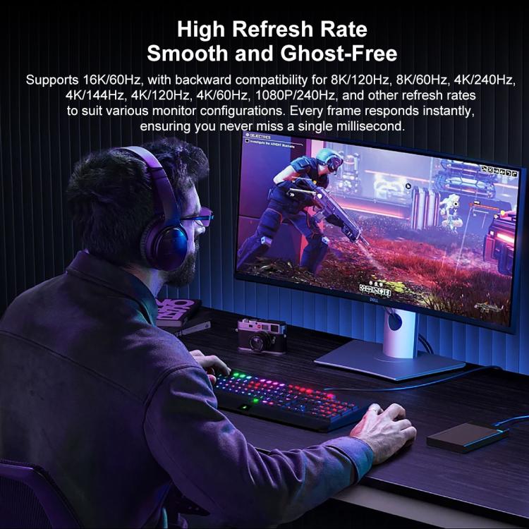 Cavo adattatore Thunderbolt WG226 da Type-C a DP 2.1 per display Ultra HD 16K con logo., 1.5m, 1.8m