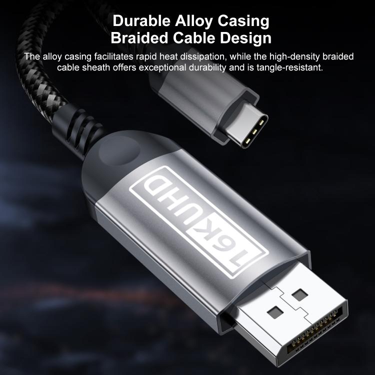 Cavo adattatore per monitor WG228 da Type-C a DP 2.1 per risoluzione 16K Ultra HD., 2m