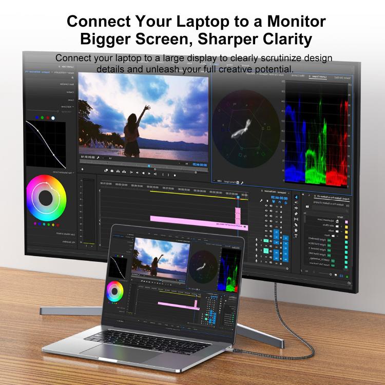 Cavo adattatore per monitor WG228 da Type-C a DP 2.1 per risoluzione 16K Ultra HD., 2m