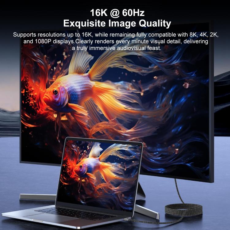 Cavo adattatore per monitor WG228 da Type-C a DP 2.1 per risoluzione 16K Ultra HD., 2m