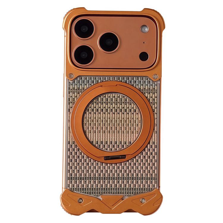 Custodia per telefono Eagle Metal senza cornice in tessuto intrecciato con supporto magnetico., For iPhone 17 Pro Max, For iPhone 17 Pro