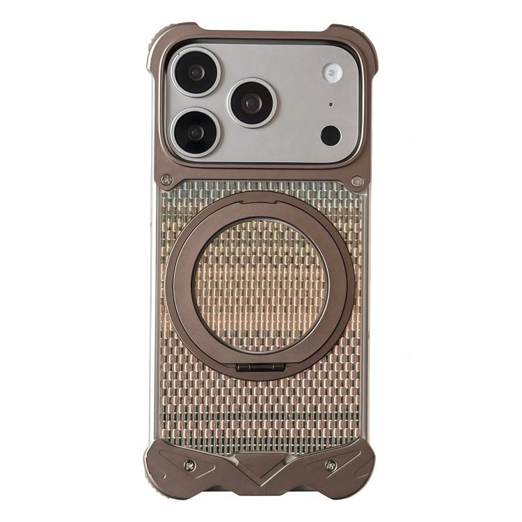 Custodia per telefono Eagle Metal senza cornice in tessuto intrecciato con supporto magnetico., For iPhone 17 Pro Max, For iPhone 17 Pro