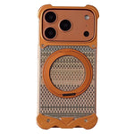 Custodia per telefono Eagle Metal senza cornice in tessuto intrecciato con supporto magnetico., For iPhone 17 Pro Max, For iPhone 17 Pro