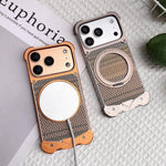 Custodia per telefono Eagle Metal senza cornice in tessuto intrecciato con supporto magnetico., For iPhone 17 Pro Max, For iPhone 17 Pro