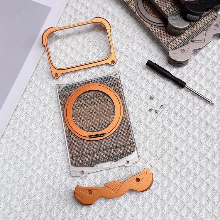 Custodia per telefono Eagle Metal senza cornice in tessuto intrecciato con supporto magnetico., For iPhone 17 Pro Max, For iPhone 17 Pro