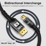 WG233 Mini DP to DP1.4 16K HD Video Adapter Cable, 16K-1m, 16K-2m, 16K-3m