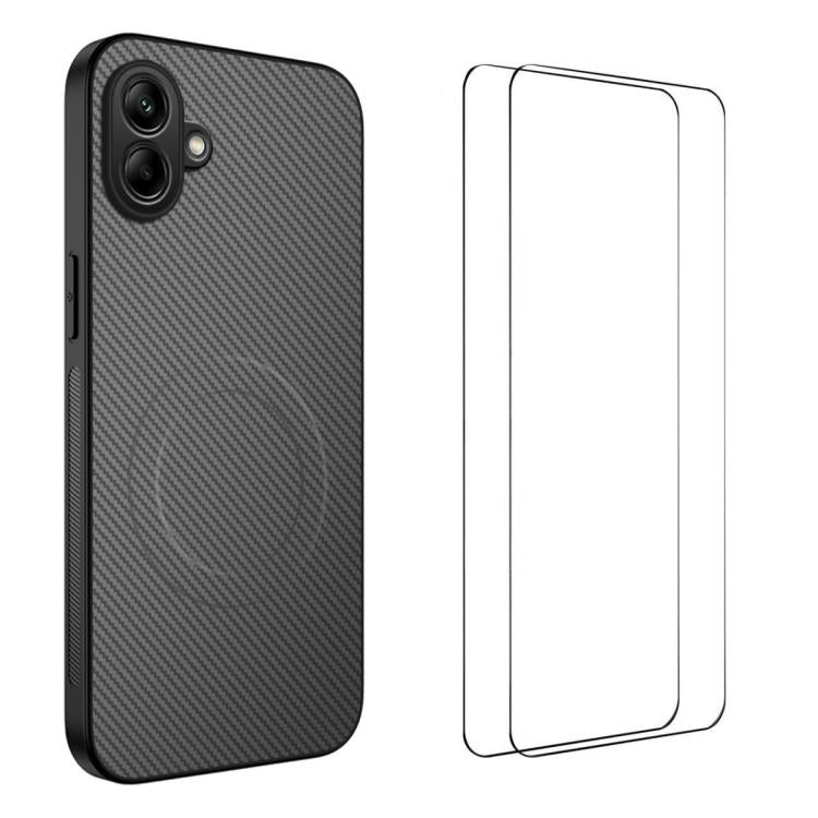 Custodia per telefono WANLONFENG serie TQ1 con texture in fibra di carbonio magnetica e 2 pellicole protettive per lo schermo., For Samsung Galaxy A26 5G, For Samsung Galaxy A36 5G, For Samsung Galaxy A16 5G, For Samsung Galaxy A06 4G                  ...