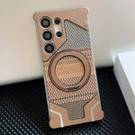 Custodia per telefono con supporto magnetico senza cornice e armatura intrecciata., For Samsung Galaxy S25 Ultra 5G, For Samsung Galaxy S24 Ultra 5G, For Samsung Galaxy S23 Ultra 5G, For Samsung Galaxy S22 Ultra 5G